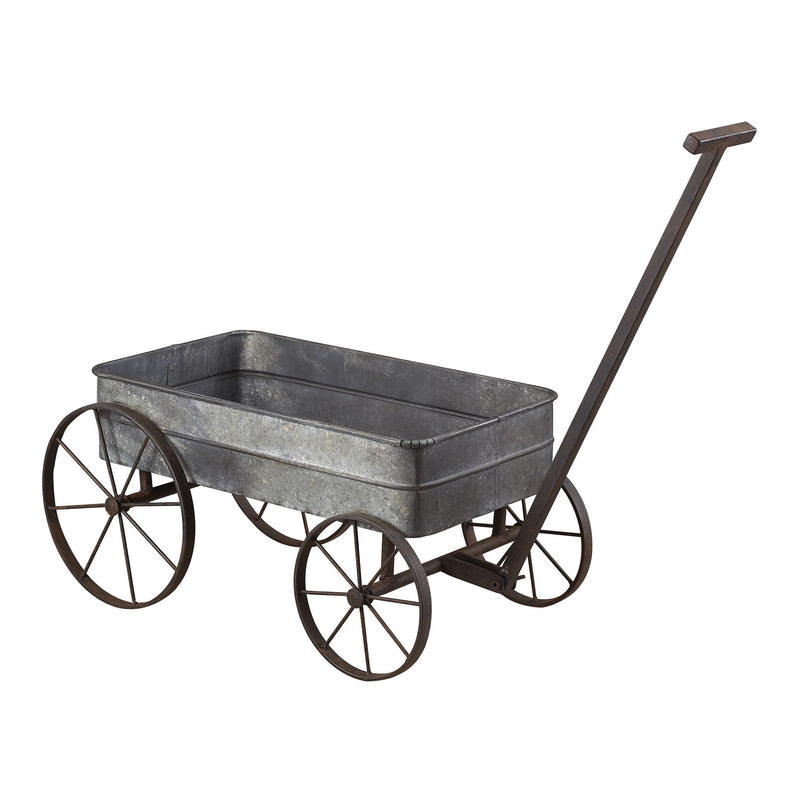 51-10016 Metal Cart Planter With Handle - Free Shipping! Planter - RauFurniture.com