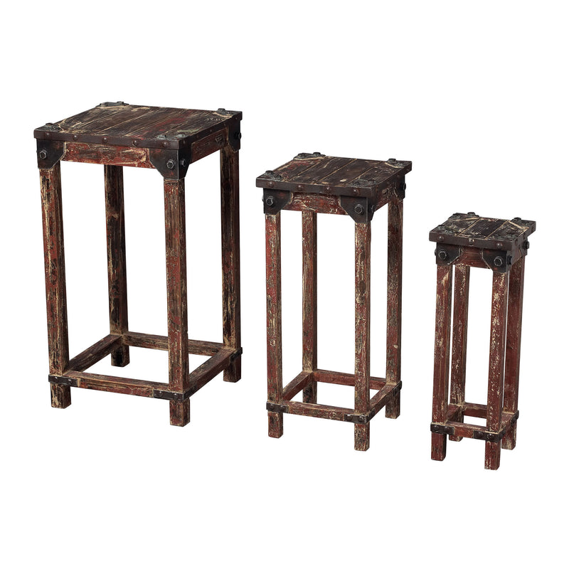 51-10035/S3 Set Of 3 Distressed Finish Stacking Tables - Free Shipping! Table - RauFurniture.com