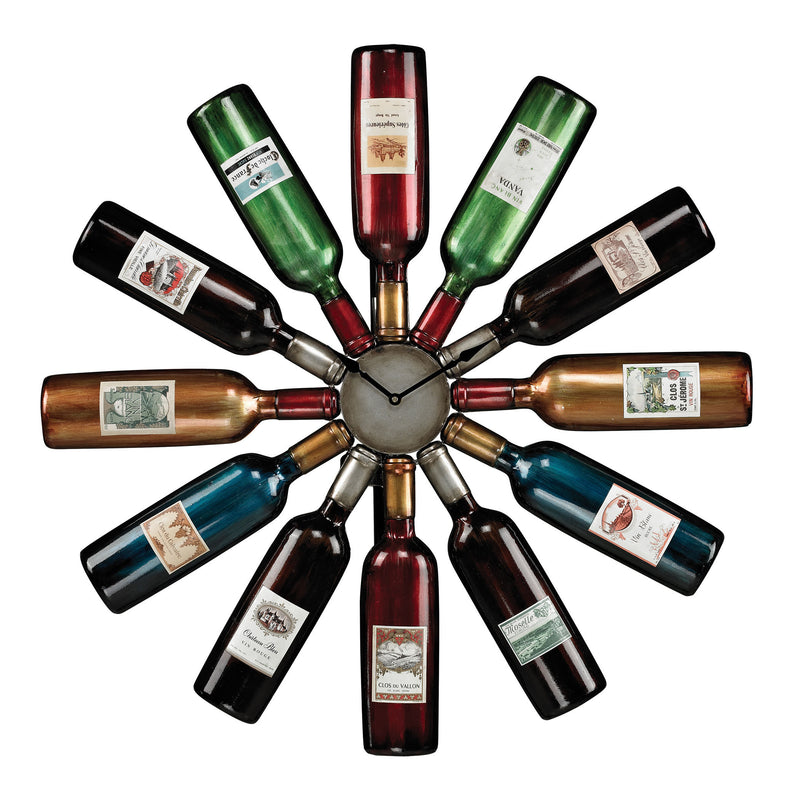 51-10085 Wine Bottle Clock Wall Clock - RauFurniture.com