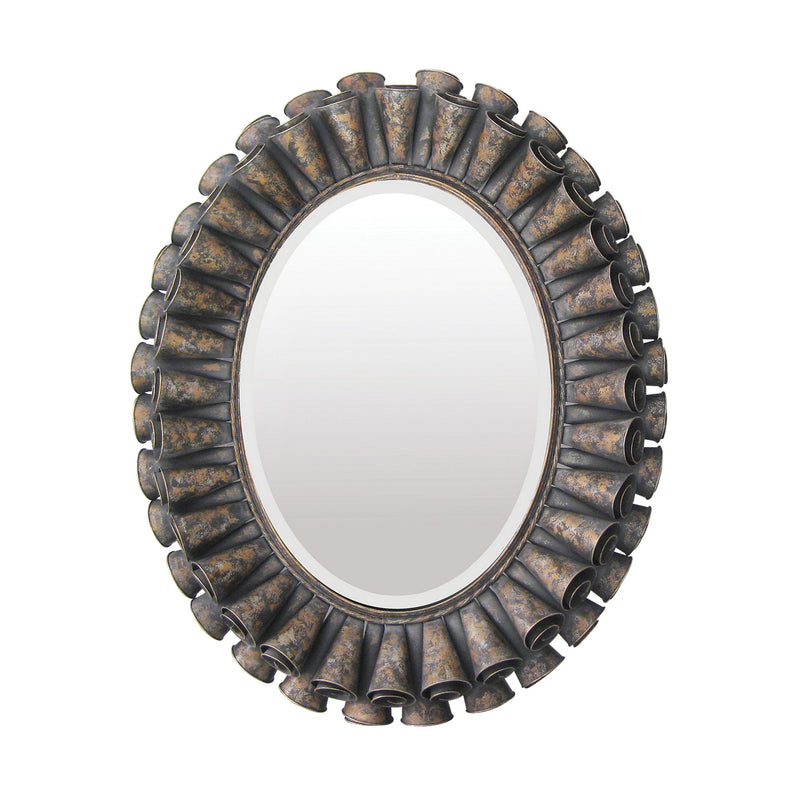 55-0027M Ruffled Oval Mirror Mirror - RauFurniture.com