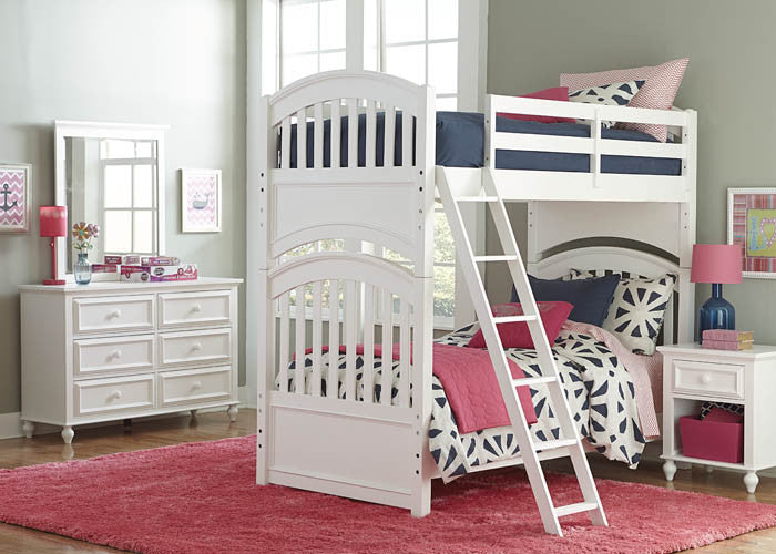 5811 Academy White - Twin Over Twin Bunk Youth Bedroom - RauFurniture.com