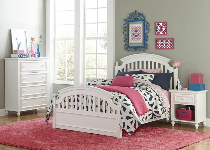 5811 Academy White - Complete Panel Bed - Full Youth Bedroom - RauFurniture.com