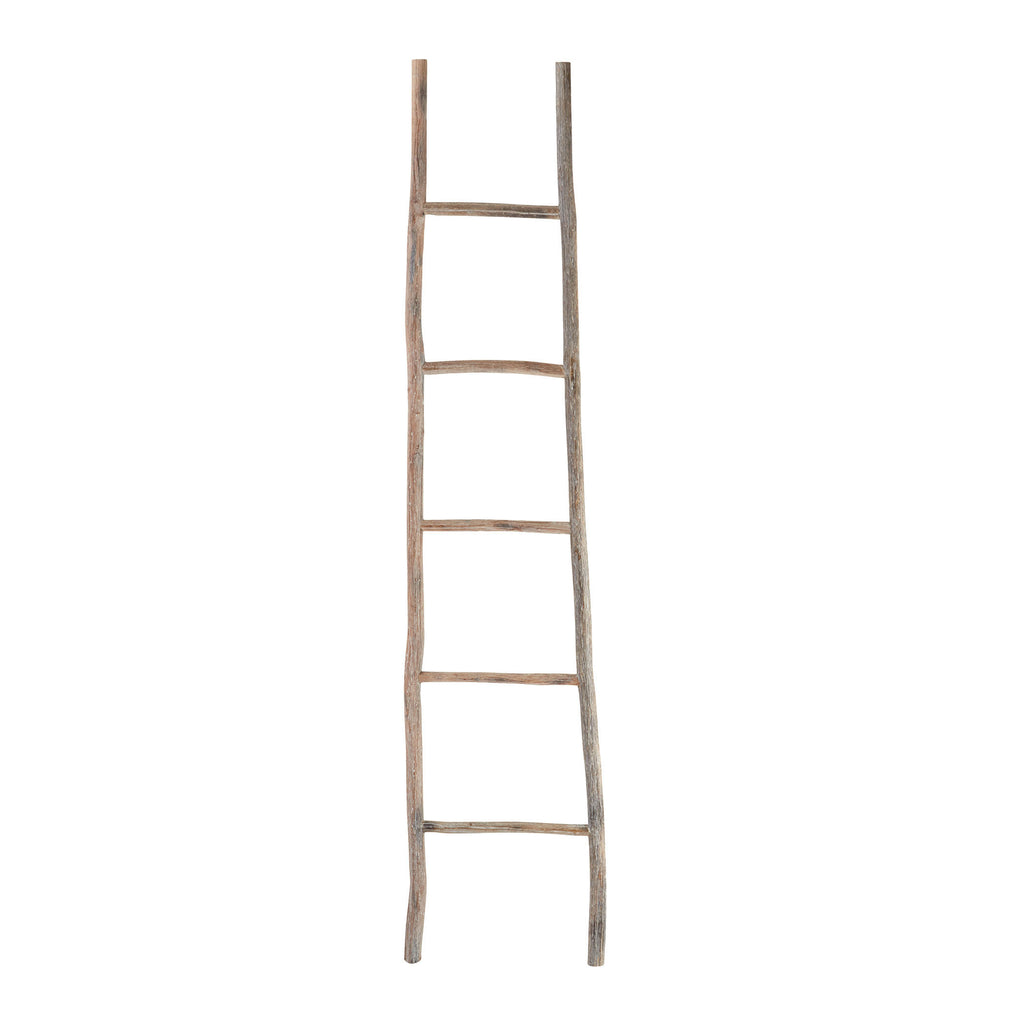594039 Wood White Washed Ladder - Large Accessory - RauFurniture.com