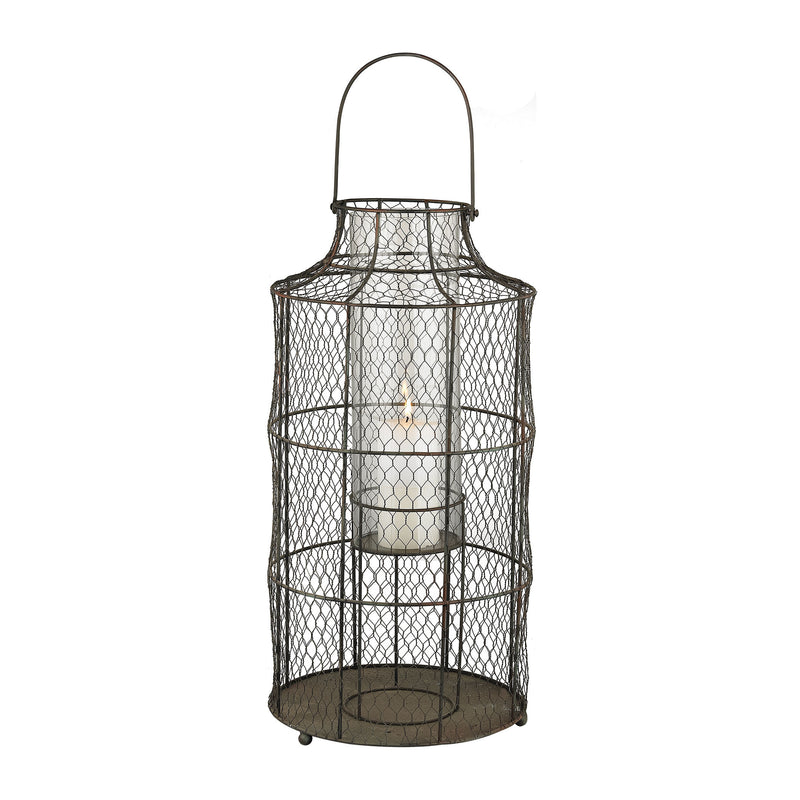 594041 Chicken Wire Hurricane - Large Candle/Candle Holder - RauFurniture.com