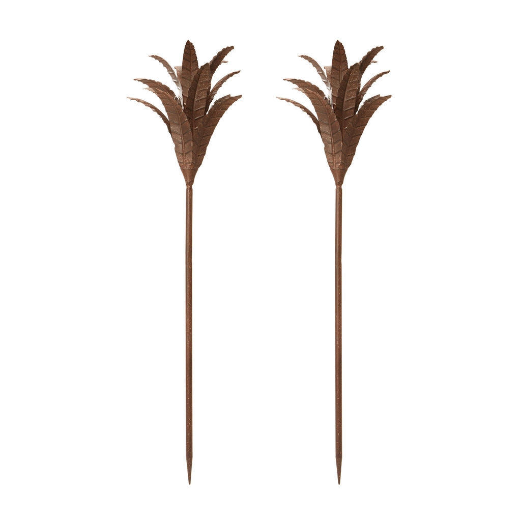 594042/S2 Rust Iron Leaf Stem - Set of 2 Accessory - RauFurniture.com