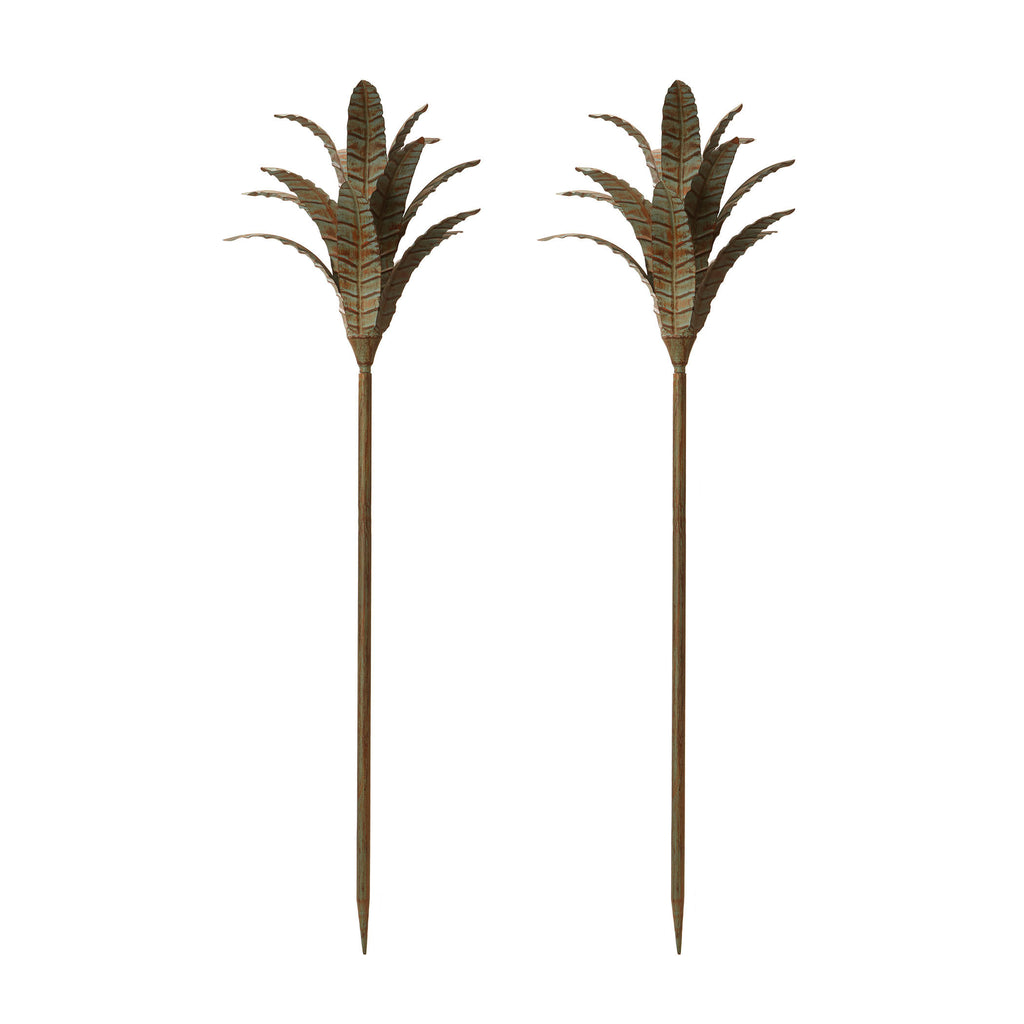 594044/S2 Patina Iron Leaf Stem - Set of 2 Accessory - RauFurniture.com