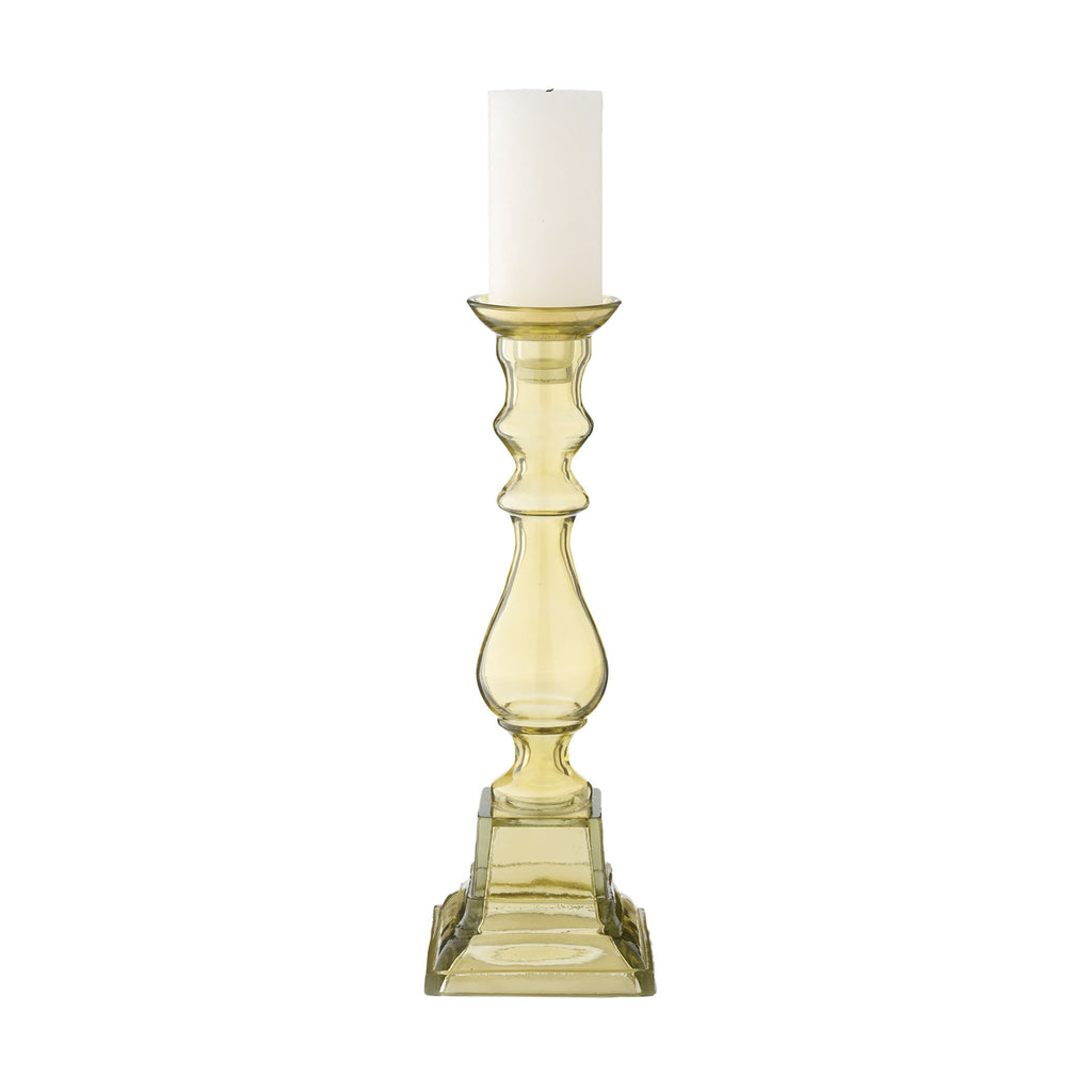 625004 Peridot Glass Knight Pillar Candle Holder - Small Candle/Candle Holder - RauFurniture.com