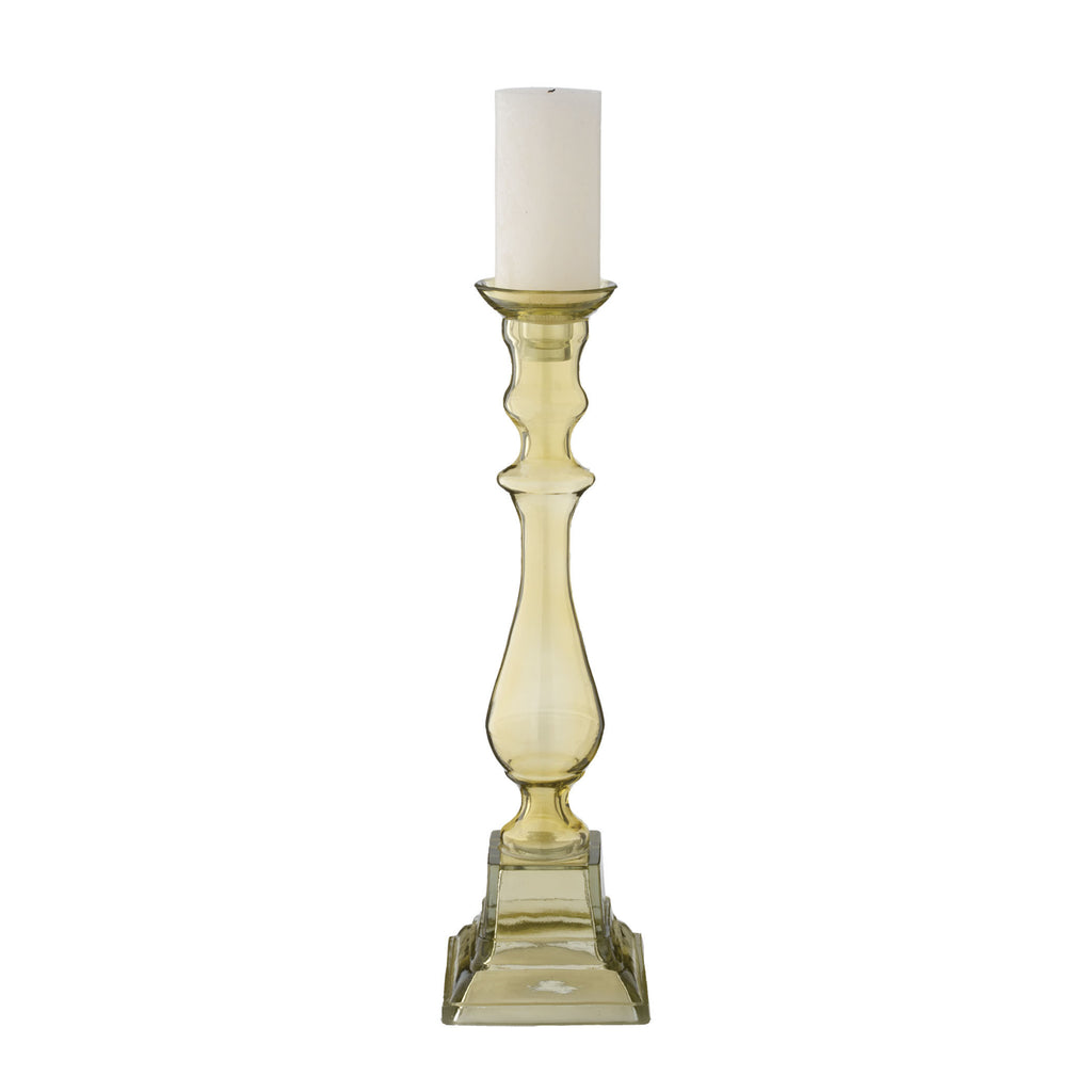 625005 Peridot Glass Knight Pillar Candle Holder - Medium Candle/Candle Holder - RauFurniture.com