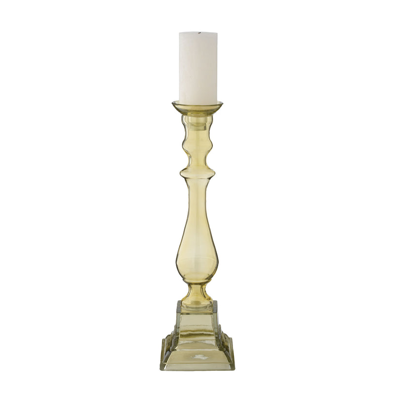 625005 Peridot Glass Knight Pillar Candle Holder - Medium Candle/Candle Holder - RauFurniture.com