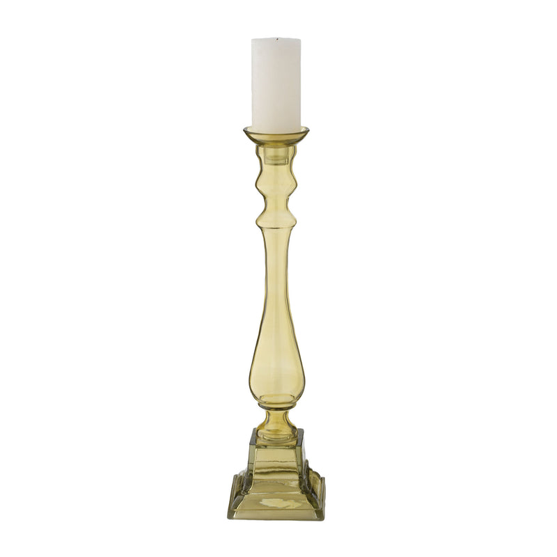 625006 Peridot Glass Knight Pillar Candle Holder - Large Candle/Candle Holder - RauFurniture.com