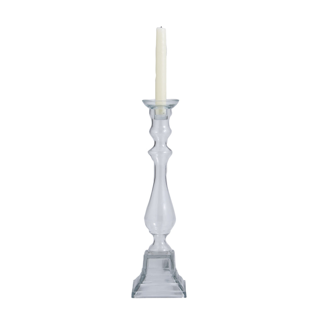 625015 Clear Glass Knight Pillar Candle Holder - Small Candle/Candle Holder - RauFurniture.com