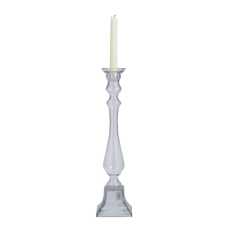 625017 Clear Glass Knight Pillar Candle Holder - Large Candle/Candle Holder - RauFurniture.com