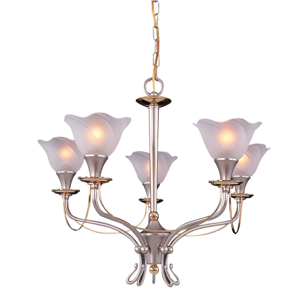 Campione - Chandelier - Gold, Satin Pewter