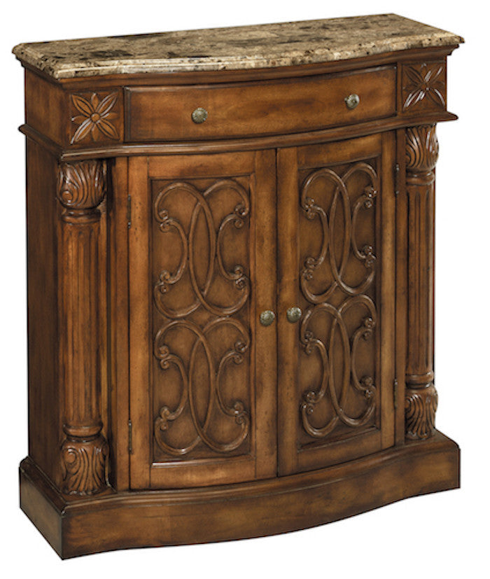 65164 - William Aged Pecan w/Brown Calico Marble Accent Cabinet - Free Shipping!, Accent Cabinets, Stein World, - ReeceFurniture.com - Free Local Pick Ups: Frankenmuth, MI, Indianapolis, IN, Chicago Ridge, IL, and Detroit, MI