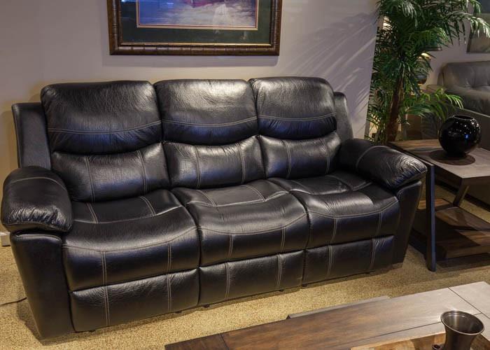 66008-11 Champion Black Sofa With Drop Down Table, Motion Sectionals, Holland House, - ReeceFurniture.com - Free Local Pick Ups: Frankenmuth, MI, Indianapolis, IN, Chicago Ridge, IL, and Detroit, MI