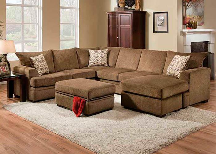 6800 Cornell Cocoa Sectional - ReeceFurniture.com