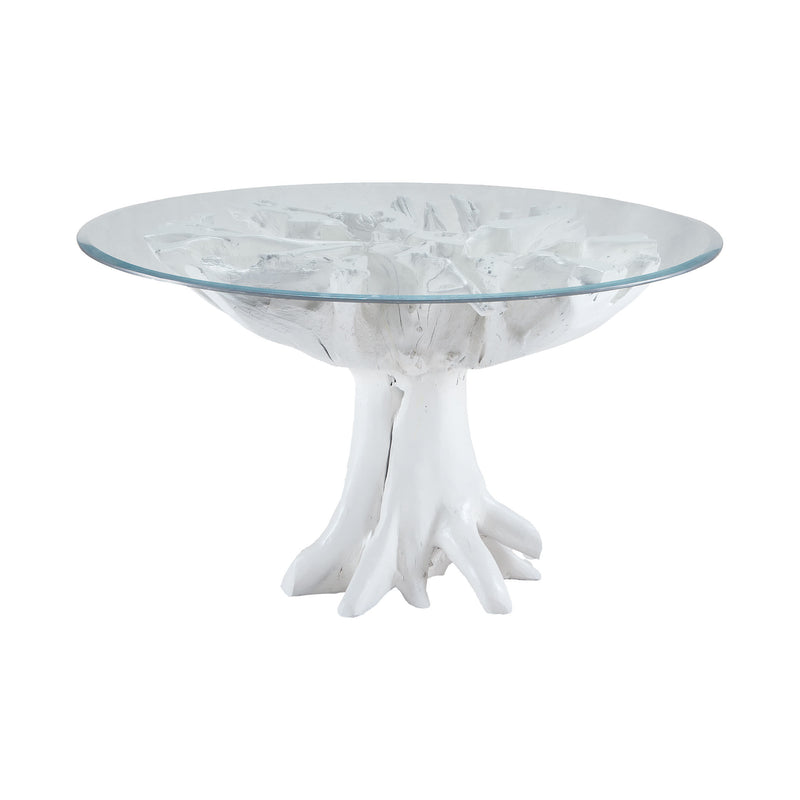 7011-004 White Teak Root Entry Table Table - RauFurniture.com