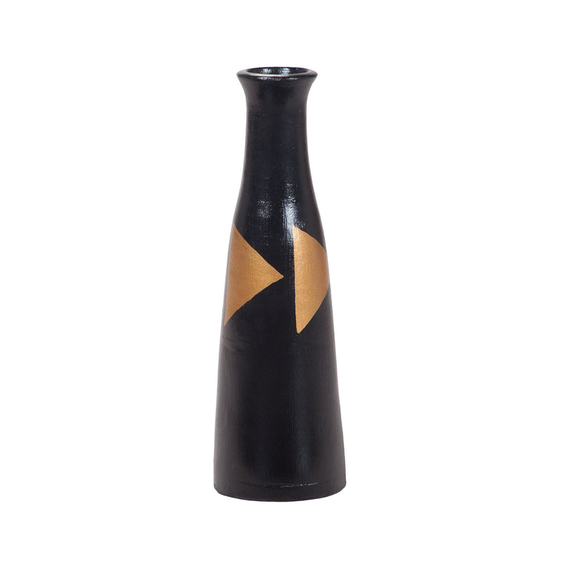 7011-095 Golden Horizontals Flute Vase Vase/Urn - RauFurniture.com