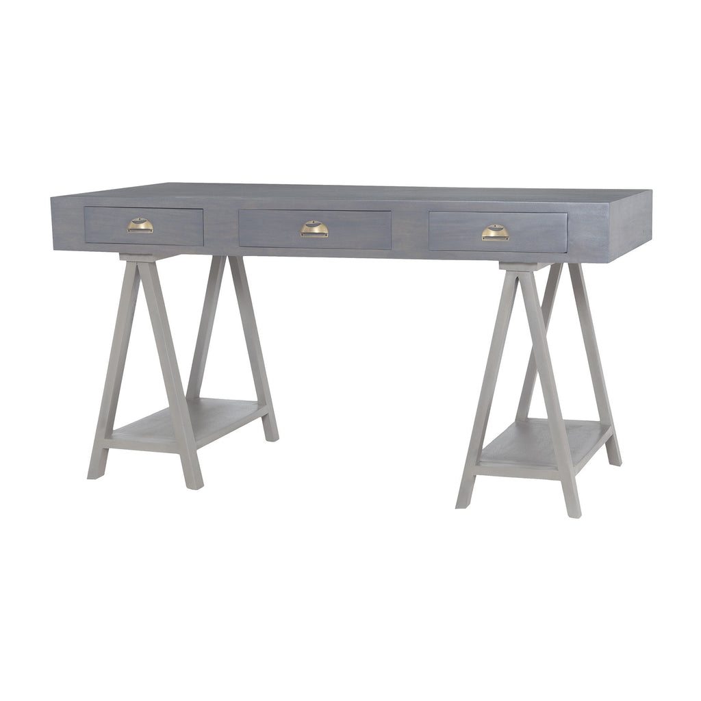 7011-144 Huffman Desk In Antique Smoke With Grain De Bois Garden Gate Desk - RauFurniture.com