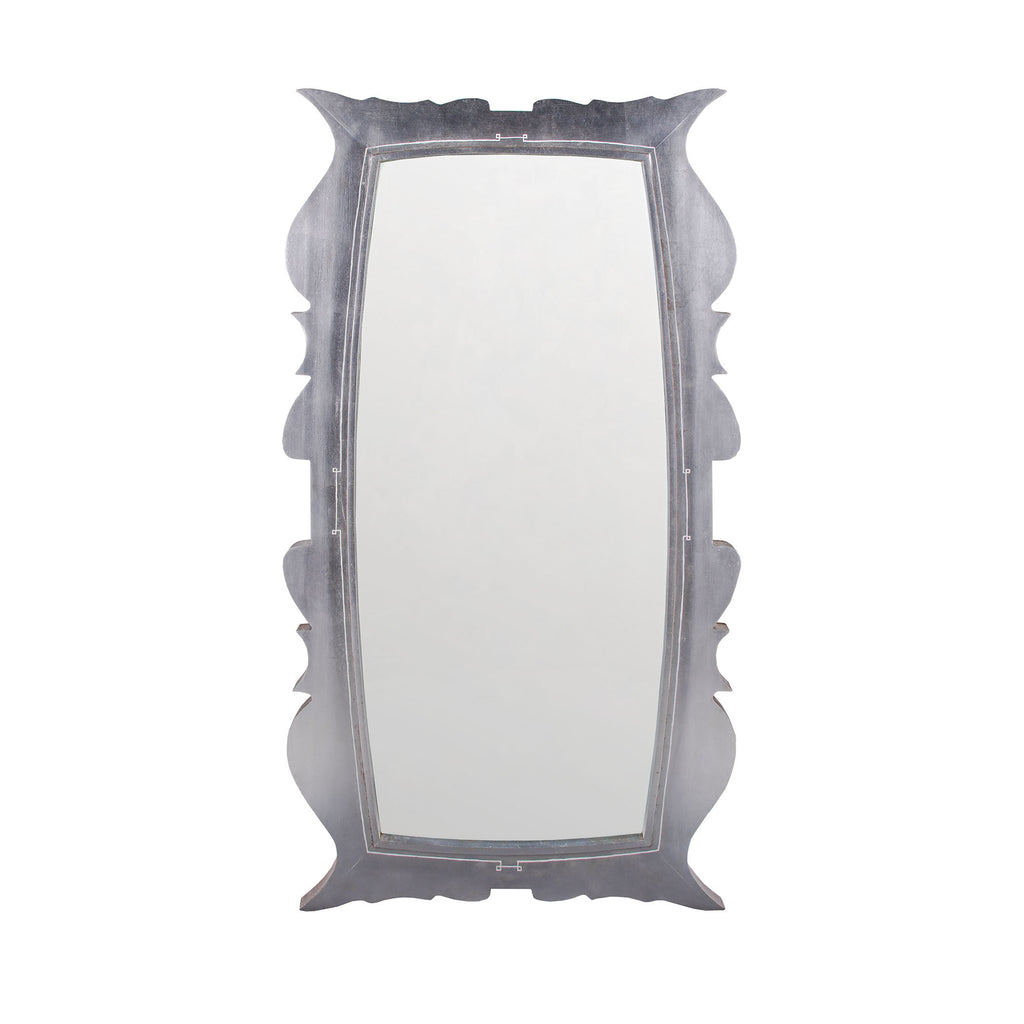 7011-146 Annie Silver Leaf 58-Inch Mahogany and Glass Wall Mirror Mirror - RauFurniture.com