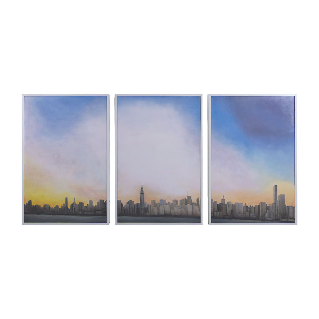 7011-216-S3 Manhattan Sky Tryptich Wall Decor - RauFurniture.com