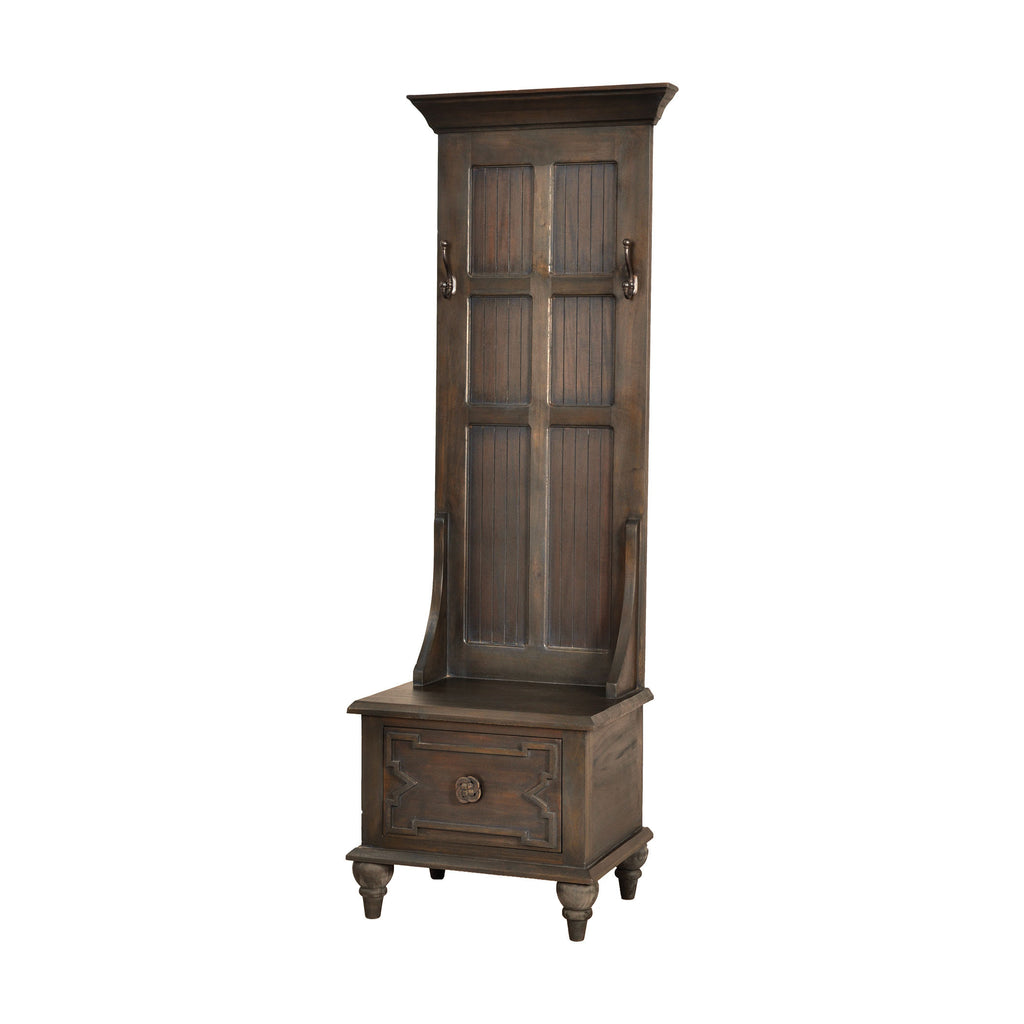 7011-317 Tobin Hall Tree In Heritage Grey Stain - Free Shipping! Shelf - RauFurniture.com
