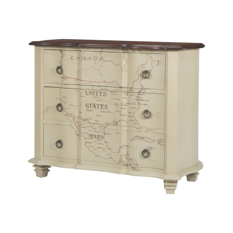 7011-324 Westward Map Of Americas Chest In Cream - Free Shipping! Chest - RauFurniture.com