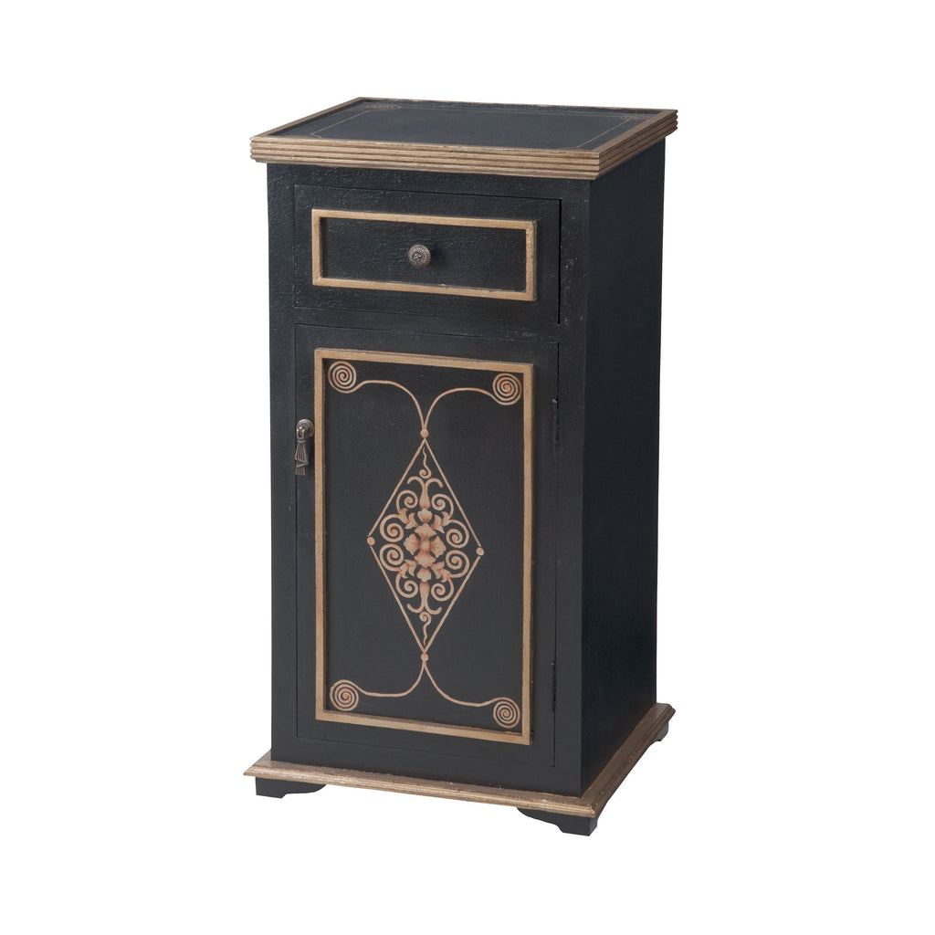 7011-404 Medecci Chest In Black And Gold Chest - RauFurniture.com