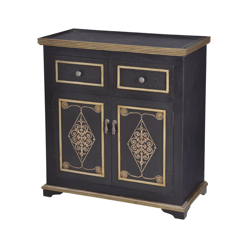 7011-405 Medecci Chest In Black And Gold Chest - RauFurniture.com