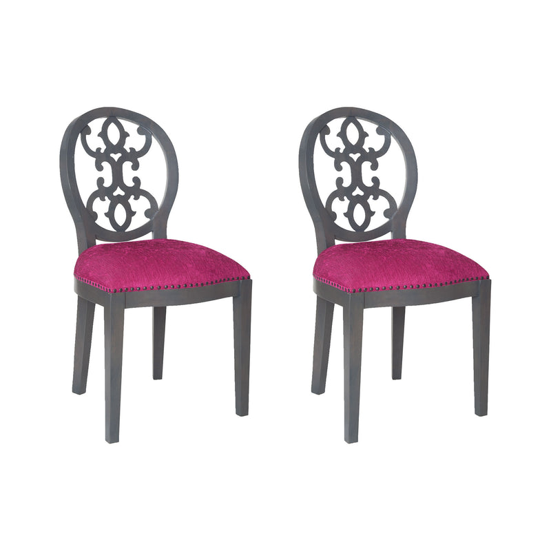 7011-626 Dimple Chair In Antique Smoke And Cerise Fabric Chair - RauFurniture.com