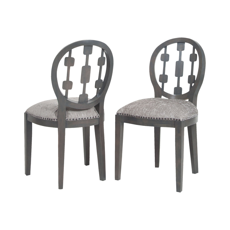 7011-627 Cecile Chair In Antique Smoke And Grey Fabric Chair - RauFurniture.com