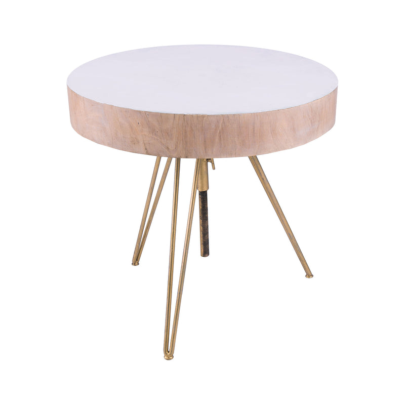 7159-060 Biarritz Suar Wood Accent Table With Gold Metal Legs Table - RauFurniture.com