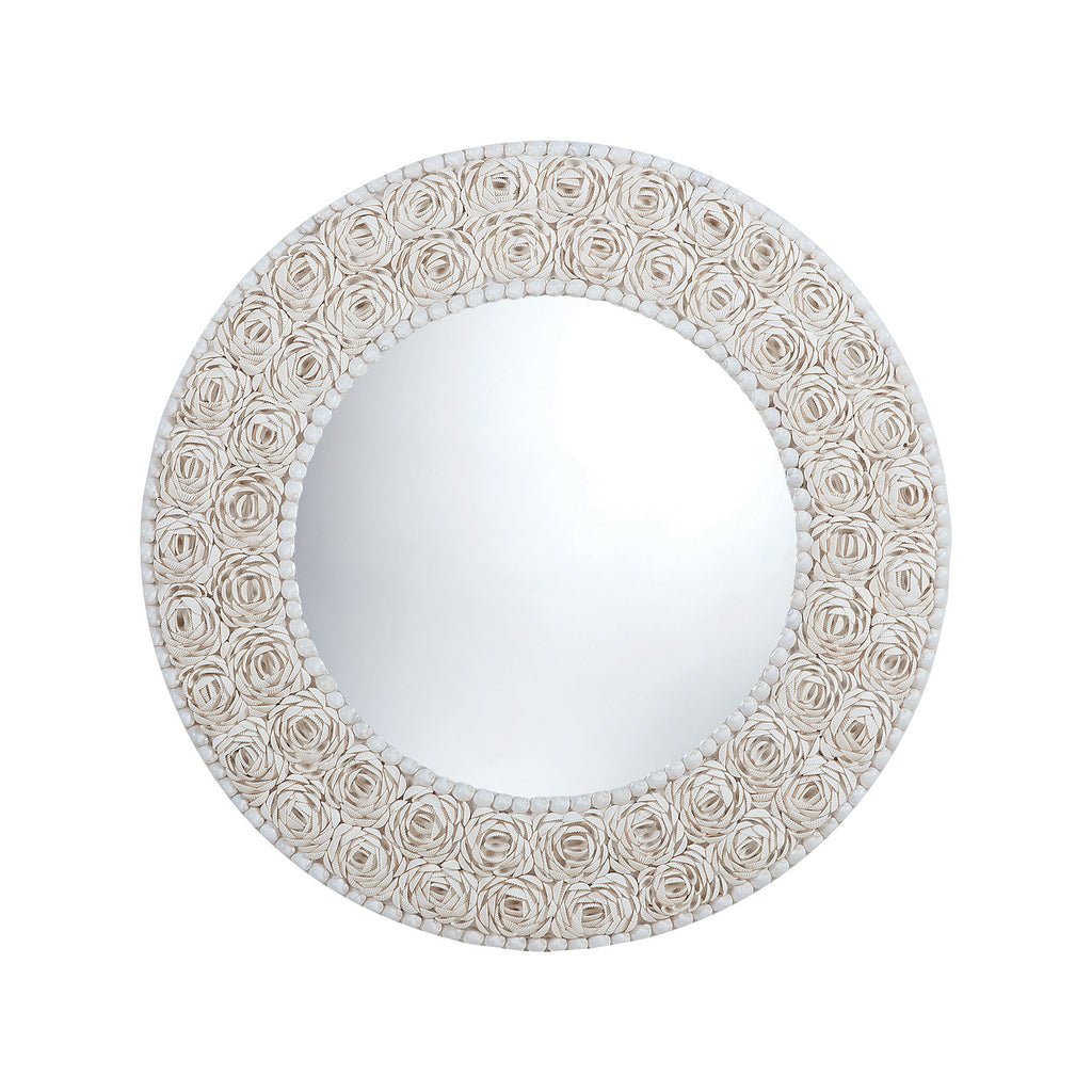 7163-047 Floral Pattern Clam Shell Framed Mirror Mirror - RauFurniture.com