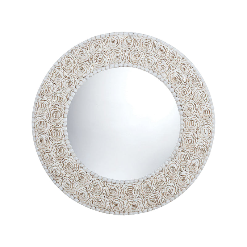 7163-047 Floral Pattern Clam Shell Framed Mirror Mirror - RauFurniture.com