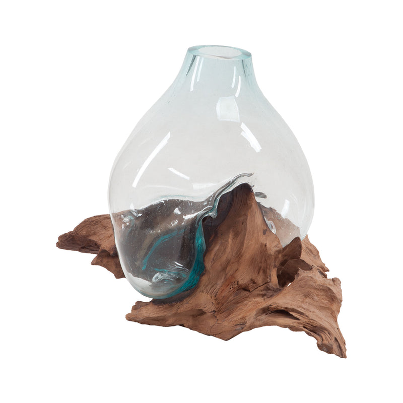 7163-048 Driftwood Glass Bottle Vase/Urn - RauFurniture.com