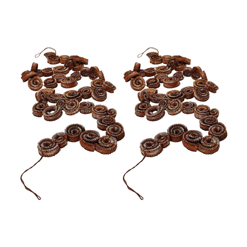 742025/S2 White Brush Palm Rule Garland - Set of 2 Accessory - RauFurniture.com