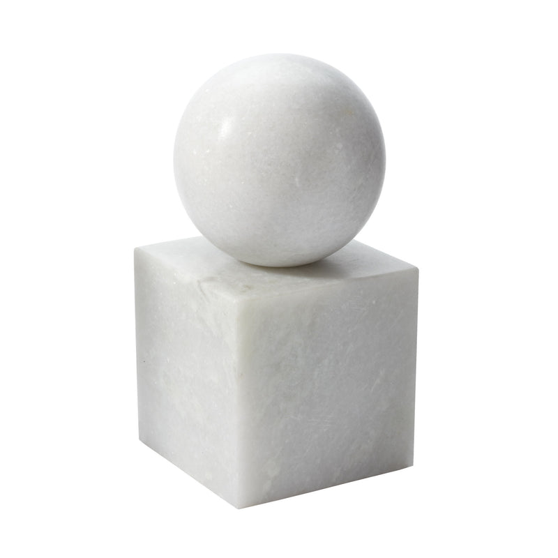 786021 White Marble Minimalist Bookend Bookend - RauFurniture.com