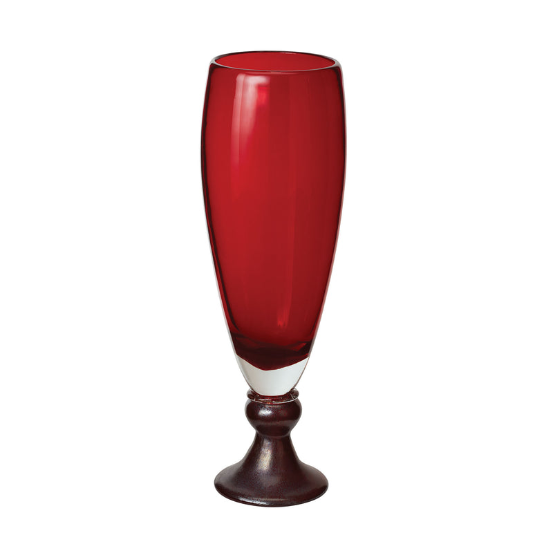 787157 Ruby Pearl Vase With Metallic Foot - Small Vase/Urn - RauFurniture.com