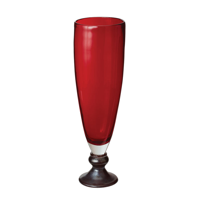 787158 Ruby Pearl Vase With Metallic Foot - Large Vase/Urn - RauFurniture.com