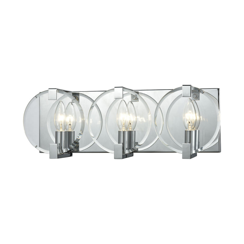 Clasped Glass - Vanity Light - Polished Chrome