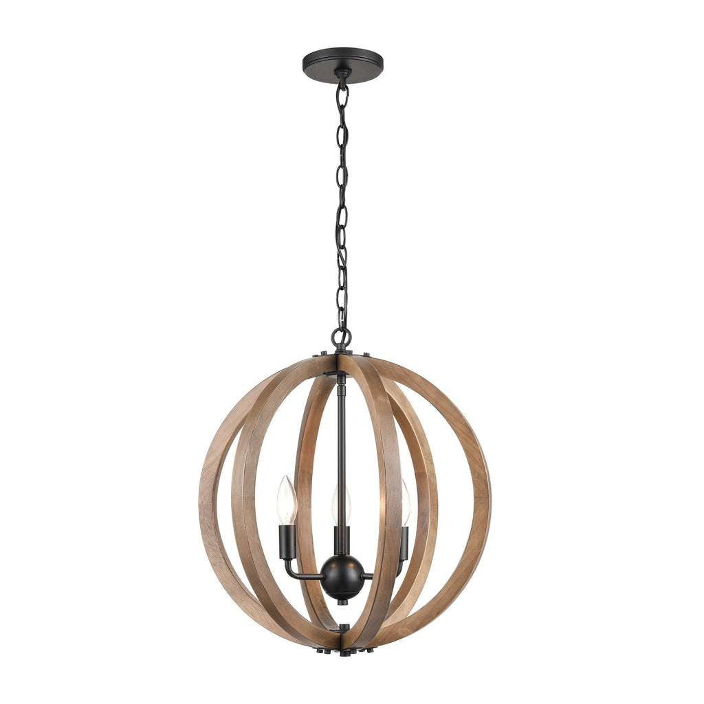 Barrow - Chandelier - Birchwood, Matte Black, Matte Black