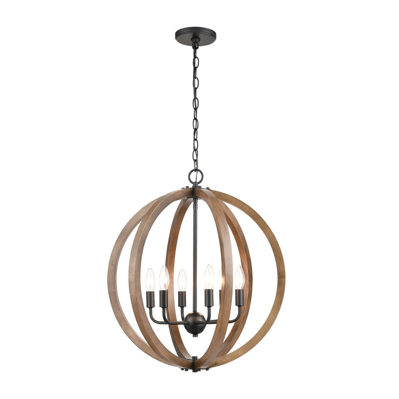 Barrow - Chandelier - Birchwood, Matte Black, Matte Black