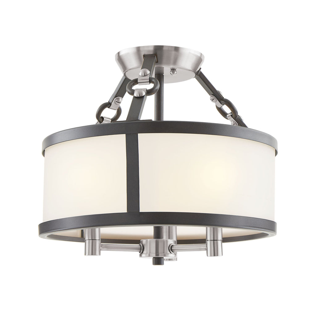 Armstrong Grove - Semi Flush Mount - Espresso Brown, Satin Nickel