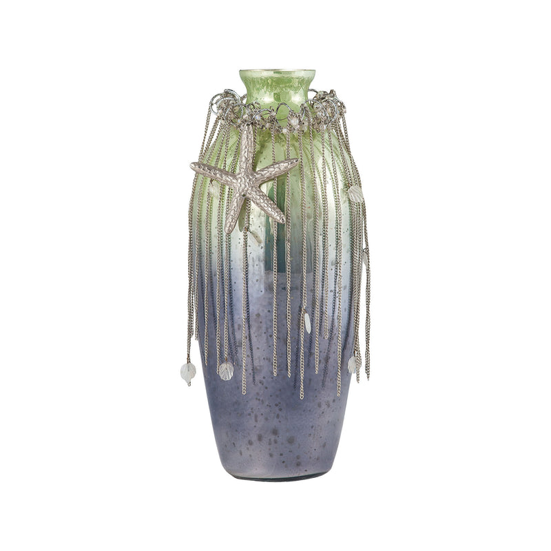 8468-073 Vase Corfu 12-Inch Glass Vase In Pampas Green Vase/Urn - RauFurniture.com