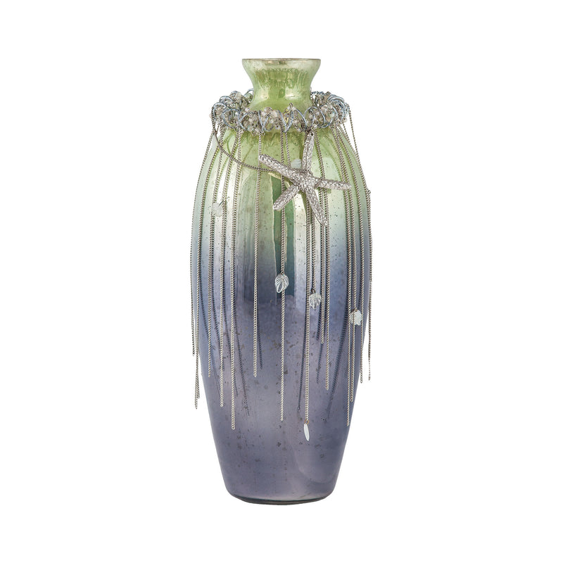 8468-074 Vase Corfu 16-Inch Glass Vase In Pampas Green Vase/Urn - RauFurniture.com