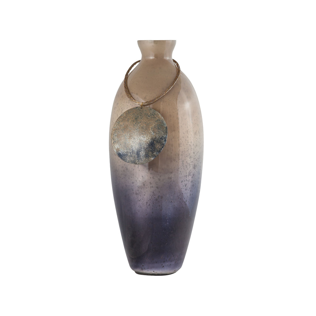 8468-075 Vase Cuzco 16-Inch Glass Vase In Fire Clay Vase/Urn - RauFurniture.com