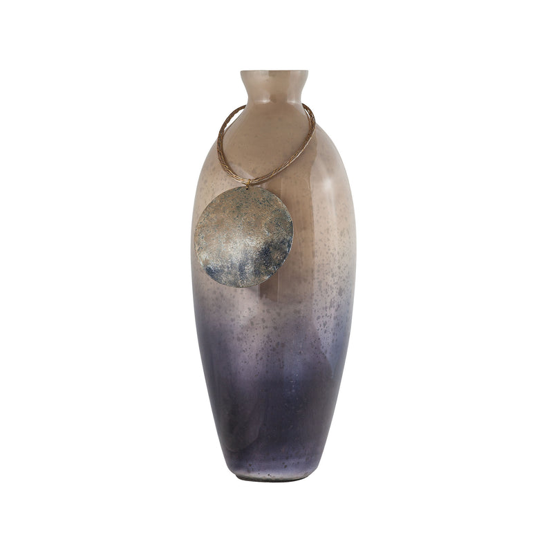 8468-075 Vase Cuzco 16-Inch Glass Vase In Fire Clay Vase/Urn - RauFurniture.com
