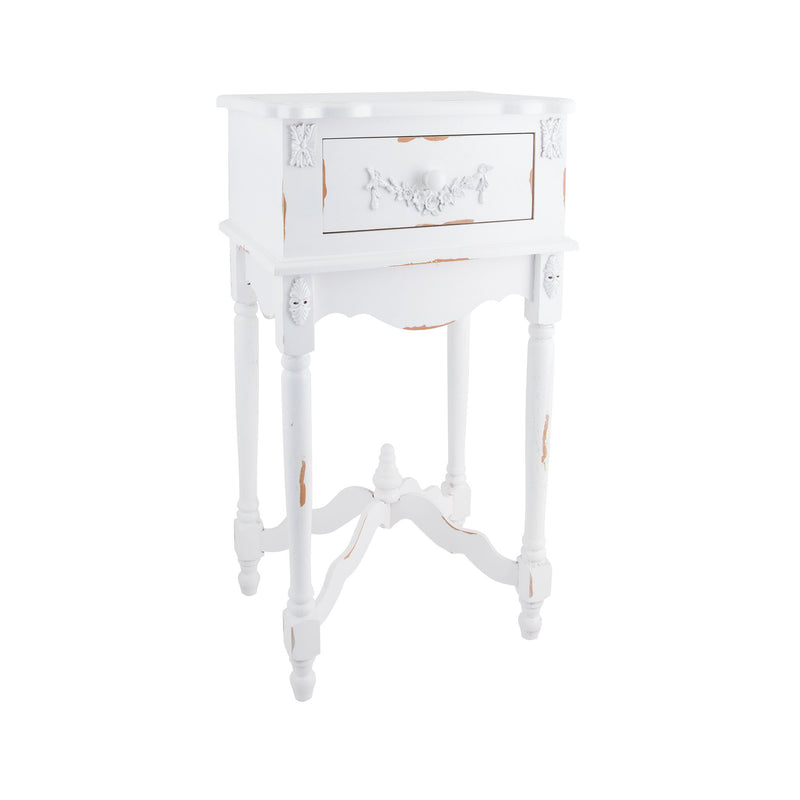 89-1803 White Milkpaint Side Table - Free Shipping! Table - RauFurniture.com