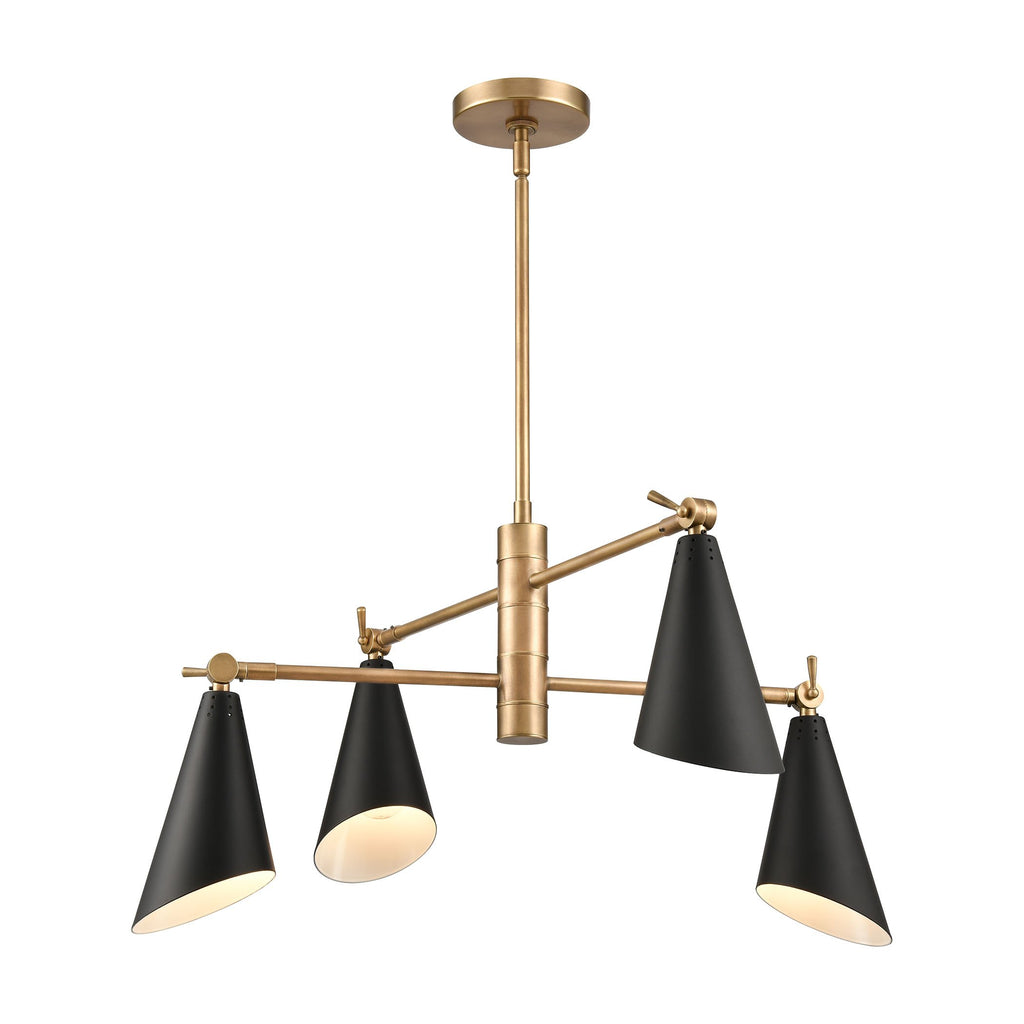 Calder - Chandelier - Natural Brass, Matte Black