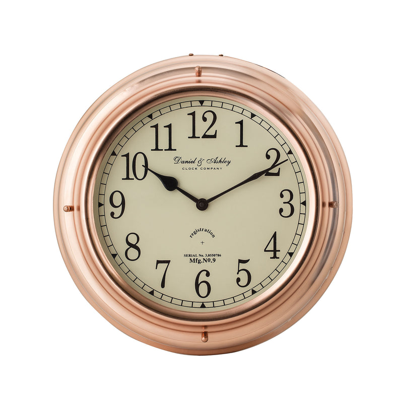 8984-015 Polished Copper Nautical Clock Wall Clock - RauFurniture.com